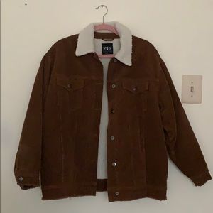 Sherpa-lined corduroy jacket